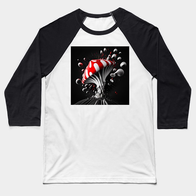 Fly agaric 4 Baseball T-Shirt by knolios